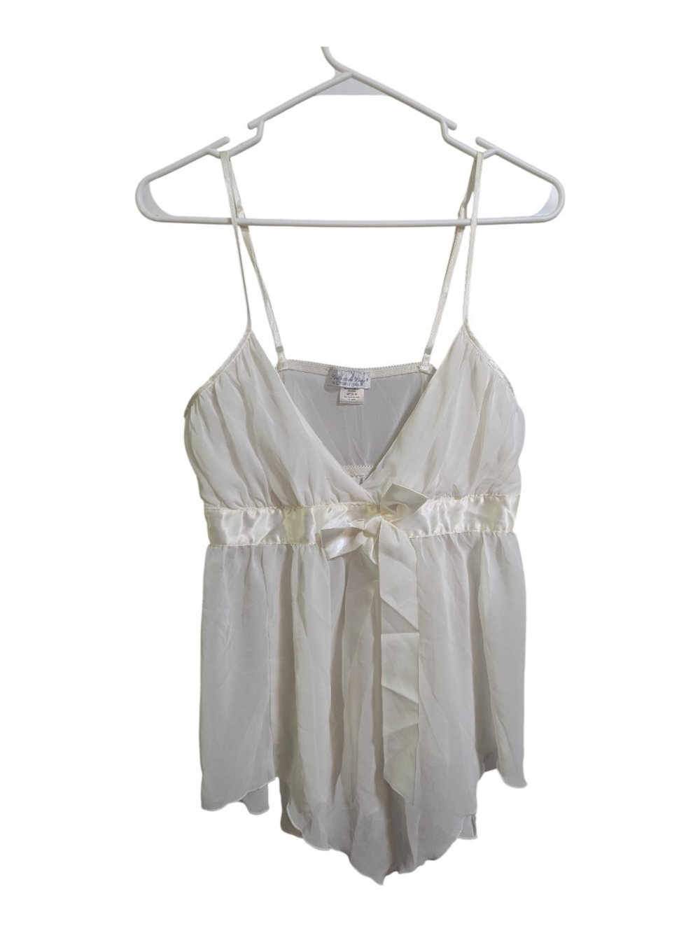 Cinema Etoile Seductive Wear Lingerie Top Sz Med White Babydoll Y2k W-532